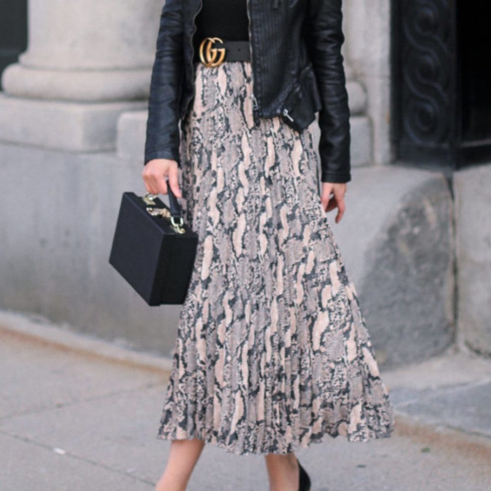 H&M Snake-print Maxi Skirt - Small